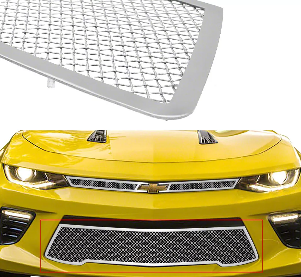 Wire Mesh Lower Grille; Chrome (16-18 Camaro SS)