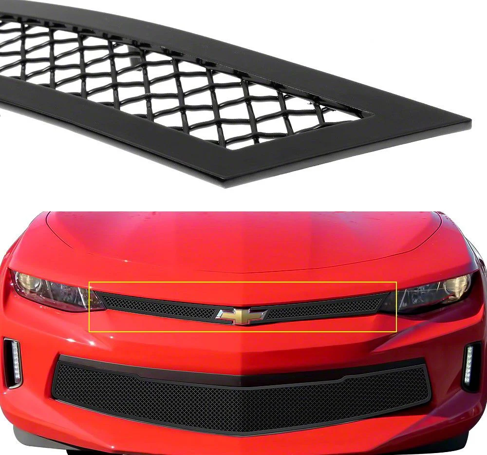 Wire Mesh Upper Grille; Black (16-18 Camaro LT, SS)