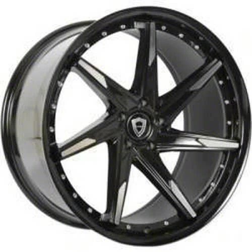Capri Luxury C7023 Gloss Black Machined Wheel; Rear Only; 20x10.5; 38mm Offset (10-15 Camaro)