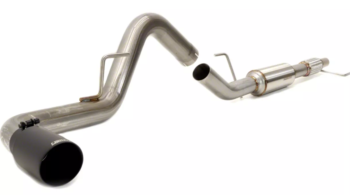Carven Exhaust TR-Series Single Exhaust System with Ceramic Black Tip; Side Exit (15-20 3.5L EcoBoost F-150, Excluding Raptor & 19-20 Limited)