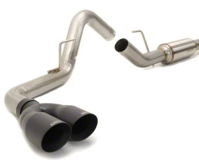 Carven Exhaust TR-Series Single Exhaust System with Ceramic Black Tips; Side Exit (15-20 3.5L EcoBoost F-150, Excluding Raptor & 19-20 Limited)