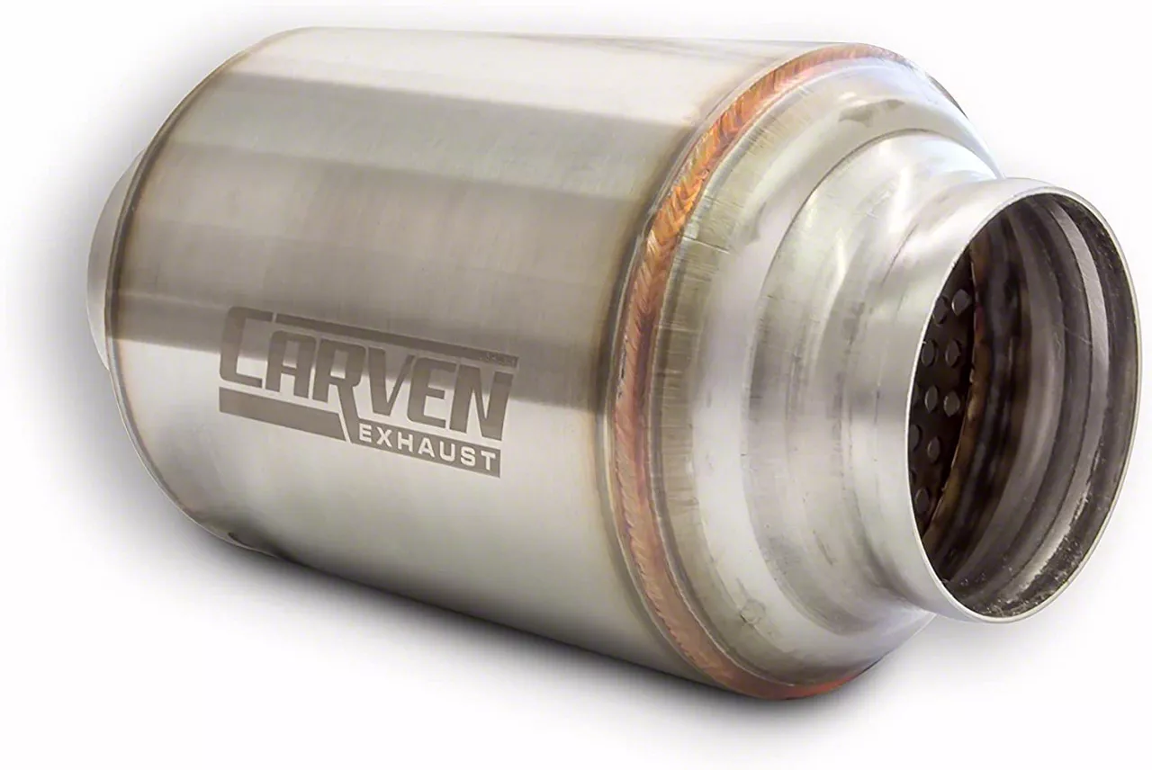 Carven Exhaust R-Performance Muffler; 3-Inch Inlet/3-Inch Outlet (Universal; Some Adaptation May Be Required)