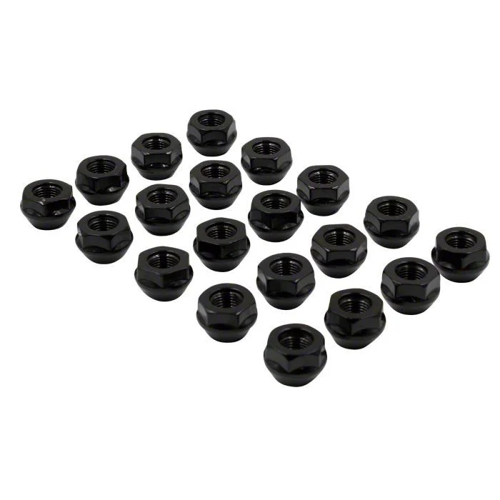 Black OE Bulge Acorn Lug Nut Kit; 14mm x 1.5; Set of 20 (08-23 Challenger)