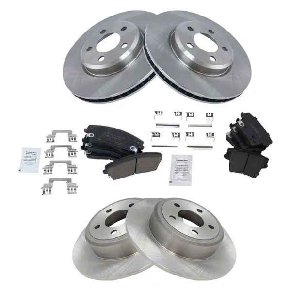 Ceramic Brake Rotor and Pad Kit; Front and Rear (09-11 Challenger w/ Single Piston Front Calipers)