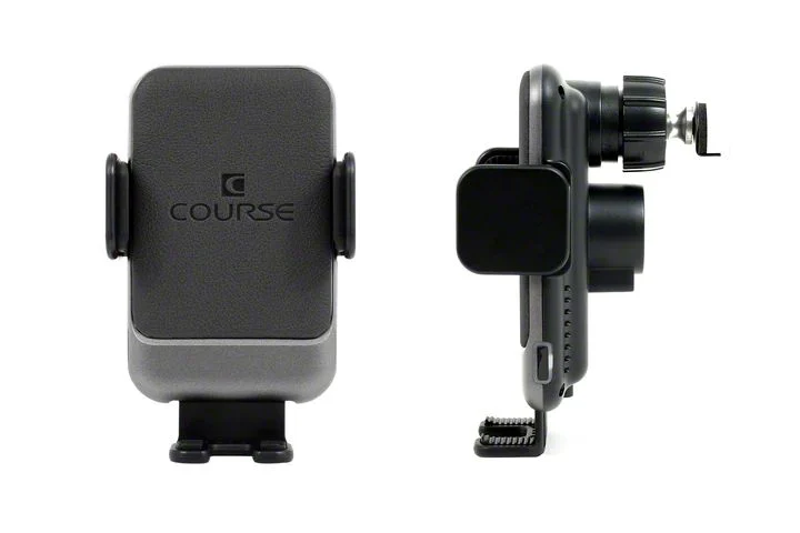 Direct Fit Phone Mount with Charging Auto Closing Cradle Head; Black (15-23 Challenger)