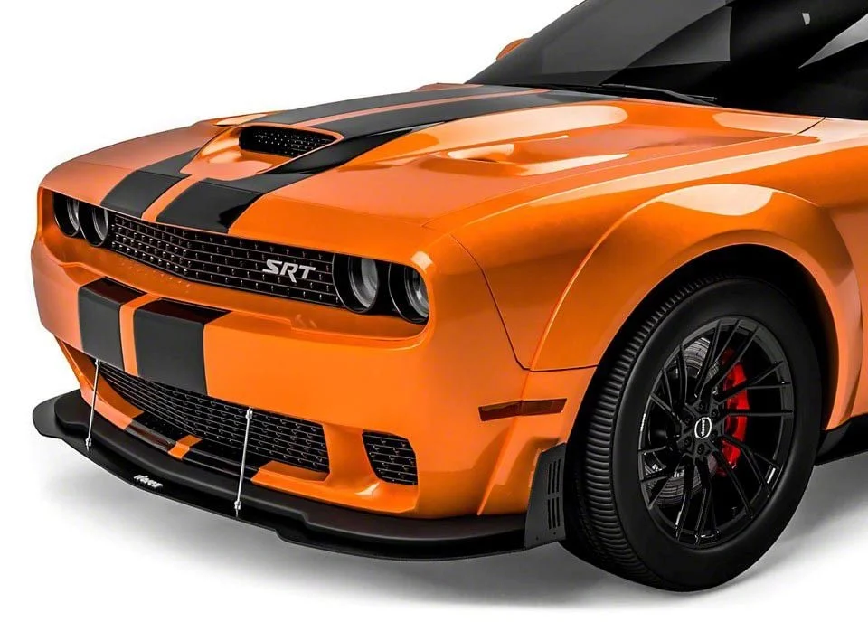 VZW Front Bumper Lip Splitter; Carbon Flash Metallic Vinyl (18-23 Challenger Widebody)