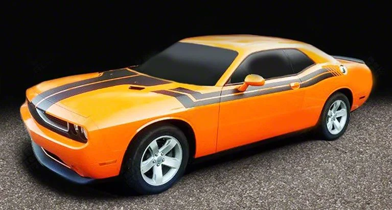 Hood, Fender and Side Dual Stripes; Matte Black (15-18 Challenger)