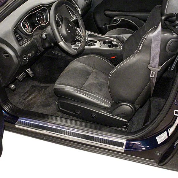 Illuminated Carbon Fiber Door Sills; White (08-23 Challenger)