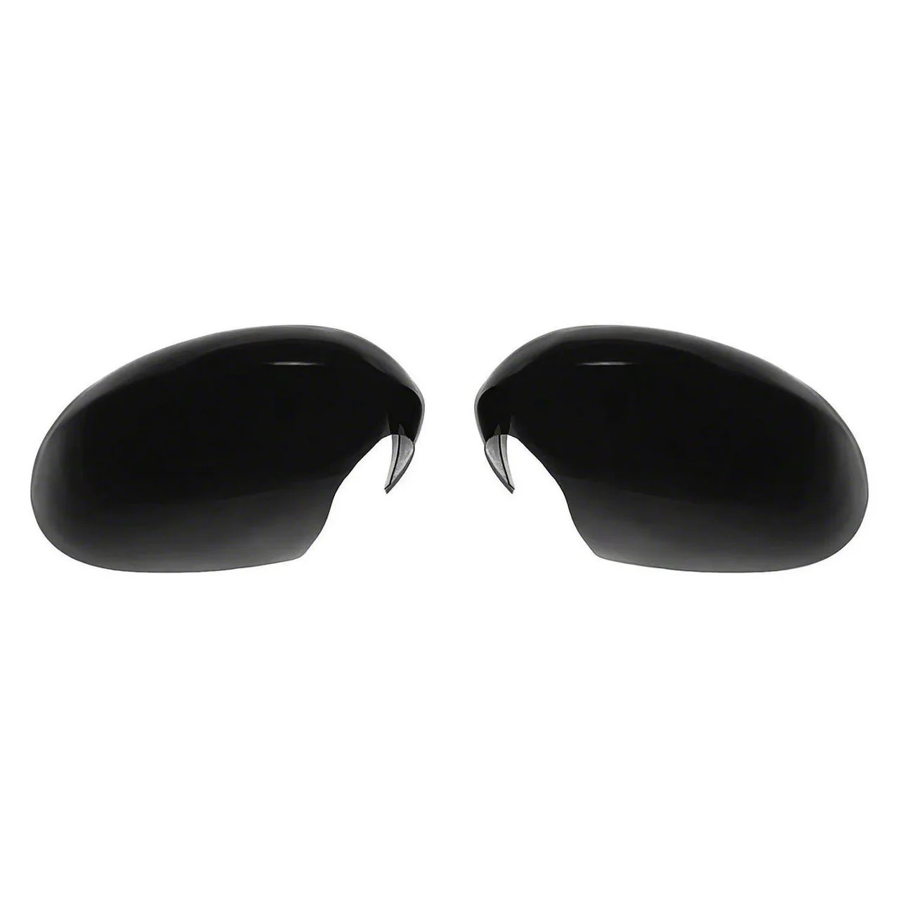 Chrome Delete Mirror Covers; Gloss Black (08-23 Challenger)