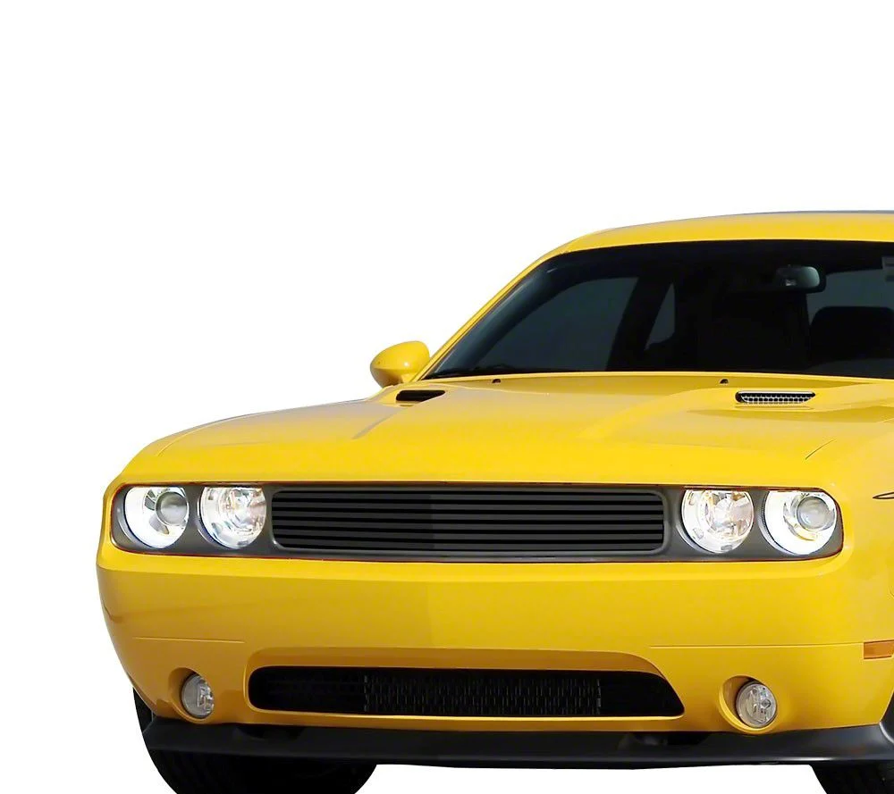 Stainless Steel Billet Upper Grille; Black (08-14 Challenger)