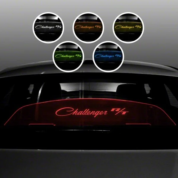 Wind Deflector with Challenger R/T Script; Red Lighting Kit (08-23 Challenger)