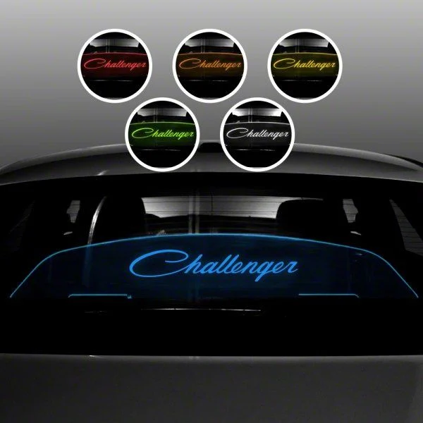 Wind Deflector with Challenger Script; Blue Lighting Kit (08-23 Challenger)