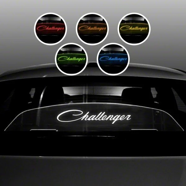 Wind Deflector with Challenger Script; White Lighting Kit (08-23 Challenger)