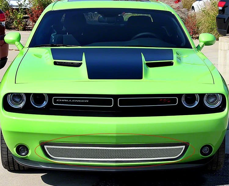 Wire Mesh Lower Grille; Chrome (15-23 Challenger w/o Adaptive Cruise Control, Excluding SRT & Widebody Models)