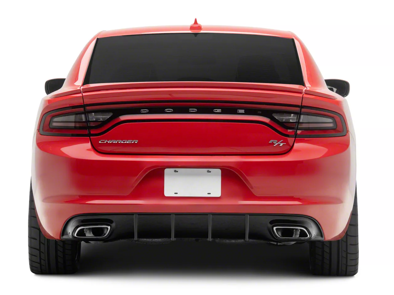 Base SRT Style Rear Dual Exhaust Diffuser; Gloss Black (15-17 Charger SE; 15-18 Charger GT, Pursuit, R/T; 15-23 Charger SXT)