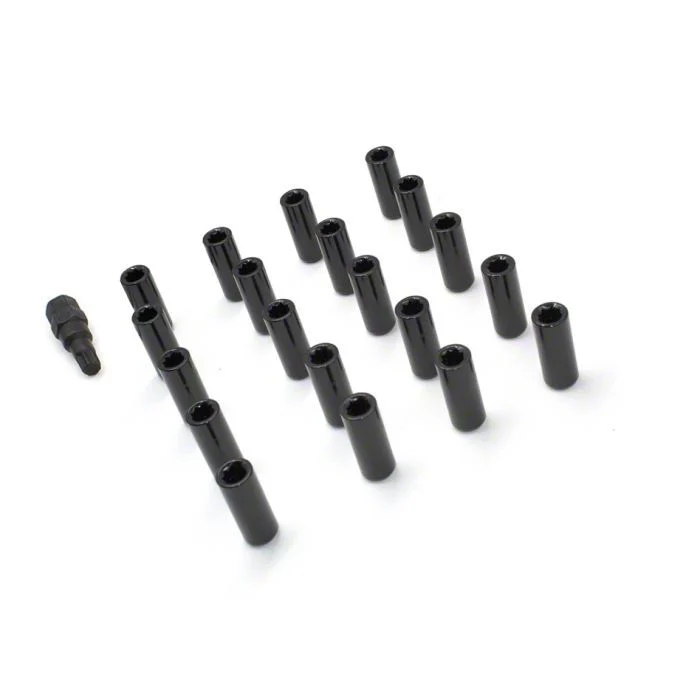Black XL Tuner Lug Nuts; M14 x 1.5; Set of 20 (06-23 Charger)