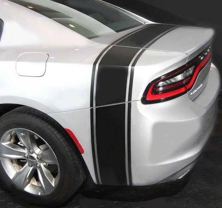 Bumblebee Trunk Rear Stripes; Gloss Red (15-18 Charger)