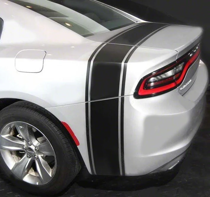 Bumblebee Trunk Rear Stripes; Gloss Red (19-23 Charger)