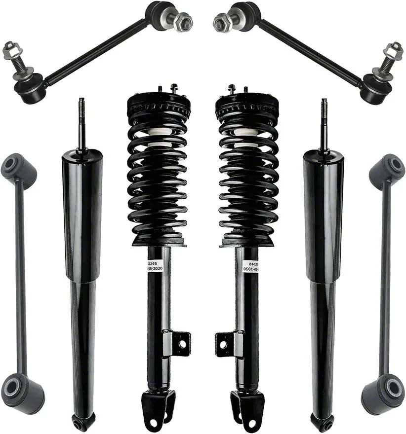 Front Strut and Spring Assemblies with Sway Bar Links (06-10 V6 RWD Charger w/o Performance or Self-Leveling Suspension)