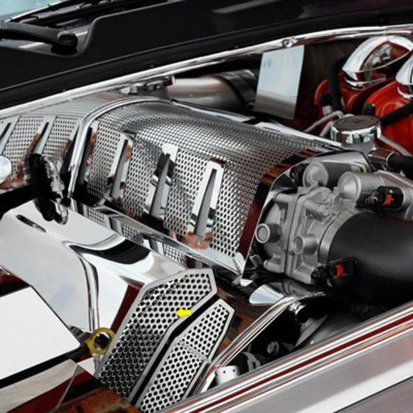 Fuel Rail Covers for Factory Air Box; Polished/Perforated (08-11 6.1L HEMI Charger)