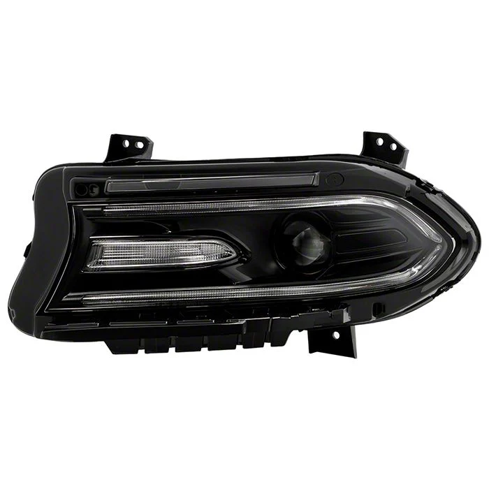 OEM Style Headlight; Black Housing; Clear Lens; Driver Side (15-18 Charger w/ Factory Halogen Headlights)