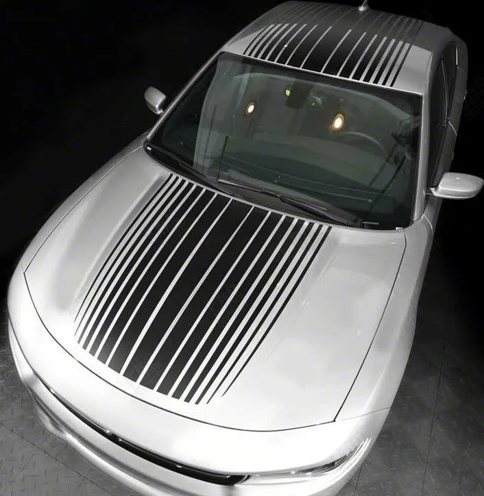 Over-The-Top Rally Strobe Stripes; Gloss Red (15-18 Charger)