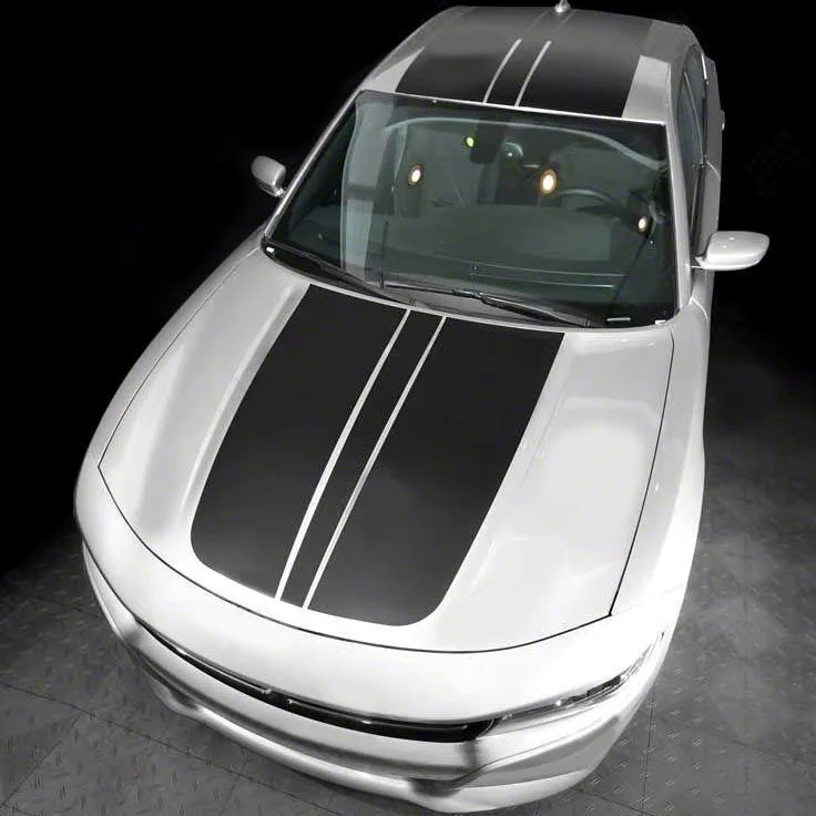 Over-The-Top Sport Stripes; Gloss Red (19-23 Charger)