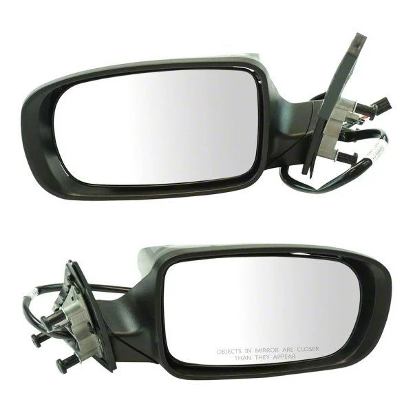 Powered Heated Manual Folding Mirrors; Paint to Match Black (11-18 Charger)