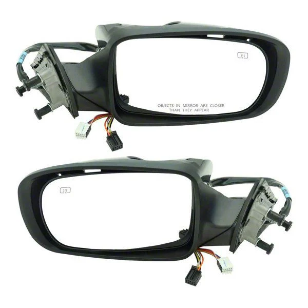 Powered Heated Memory Manual Folding Mirrors; Paint to Match Black (11-16 Charger)