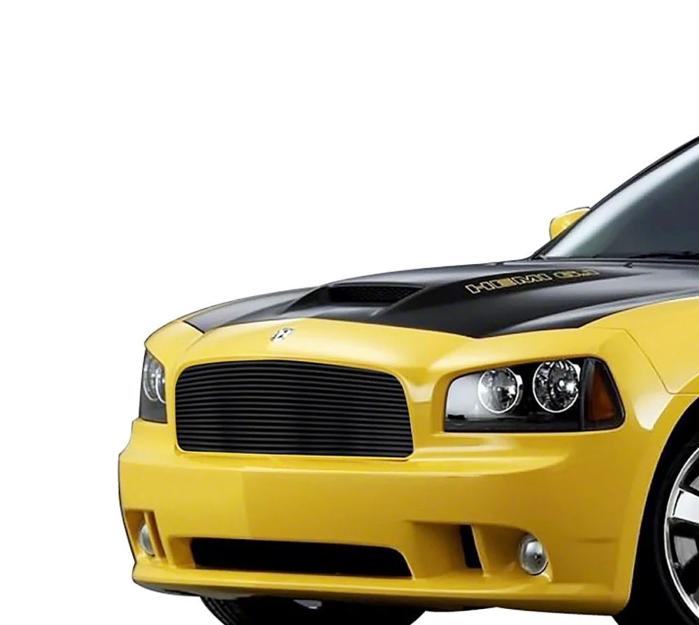 Stainless Steel Billet Upper Grille; Black (06-10 Charger)