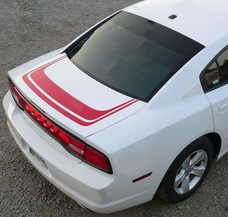 Trunk Accent Rear Stripes; Gloss Black (19-23 Charger)
