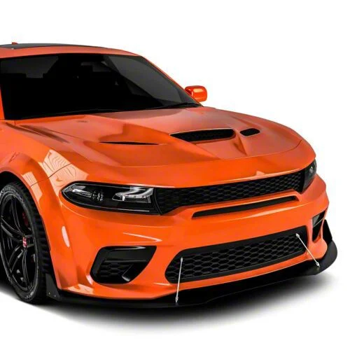 VR3 Front Bumper Lip Splitter; Carbon Flash Metallic Vinyl (20-23 Charger Widebody)