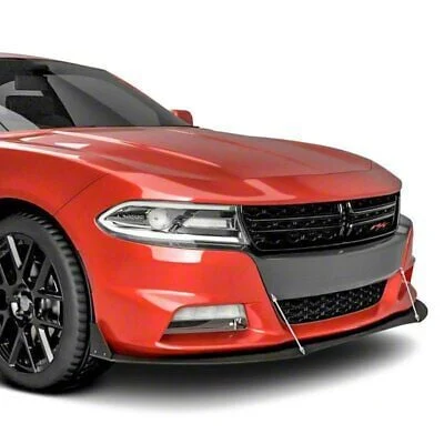 VZ3 Style Front Bumper Splitter; Gloss Black Vinyl (15-23 Charger, Excluding Widebody)