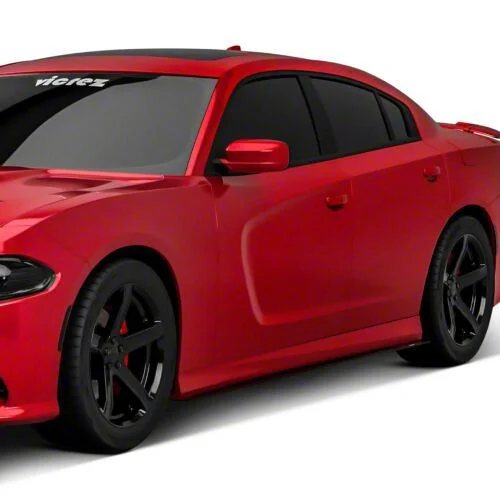 VZ3 Style Side Skirt Splitters; Satin Black Vinyl (11-23 Charger, Excluding Widebody)