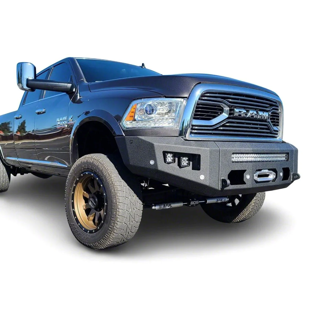 Attitude Series Winch Front Bumper; Not Pre-Drilled for Front Parking Sensors; Black Textured (10-18 RAM 2500)