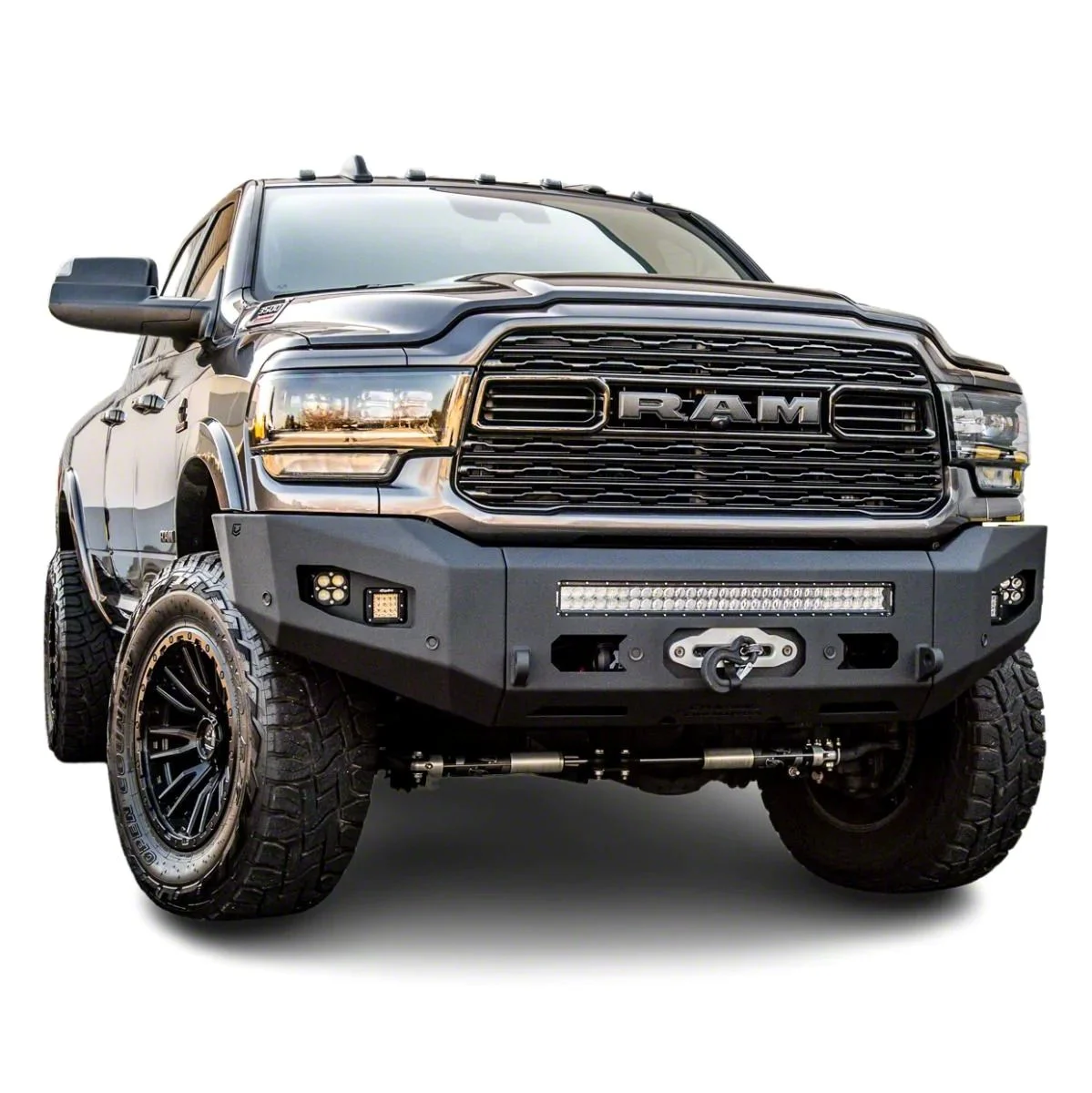 Attitude Series Winch Front Bumper; Not Pre-Drilled for Front Parking Sensors; Black Textured (19-26 RAM 2500)