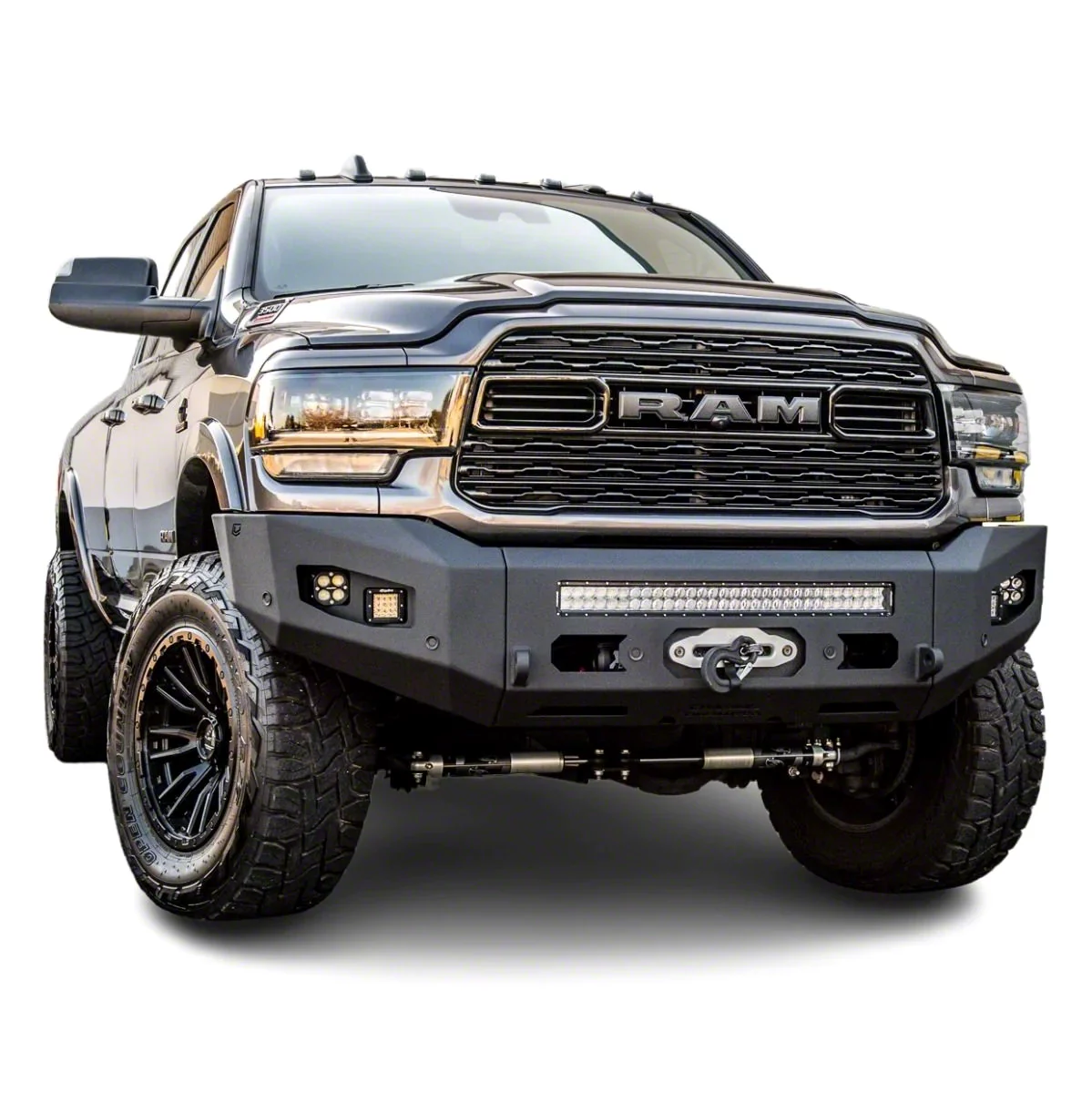 Attitude Series Winch Front Bumper; Pre-Drilled for Front Parking Sensors; Black Textured (19-26 RAM 2500)