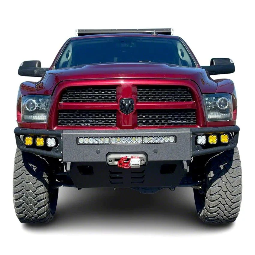 Diablo Series Winch Front Bumper; Not Pre-Drilled for Front Parking Sensors; Black Textured (10-18 RAM 2500)