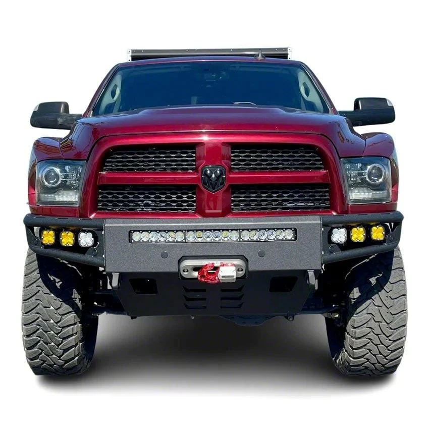 Diablo Series Winch Front Bumper; Pre-Drilled for Front Parking Sensors; Black Textured (10-18 RAM 2500)
