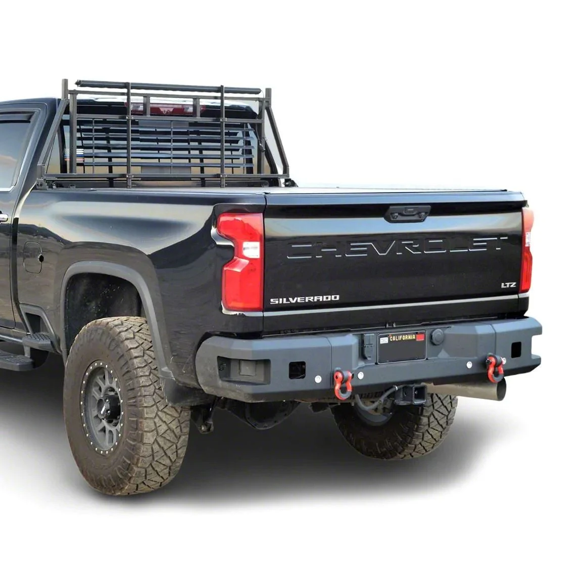 Attitude Series Rear Bumper; Not Pre-Drilled for Backup Sensors; Black Textured (20-26 Silverado 2500 HD)