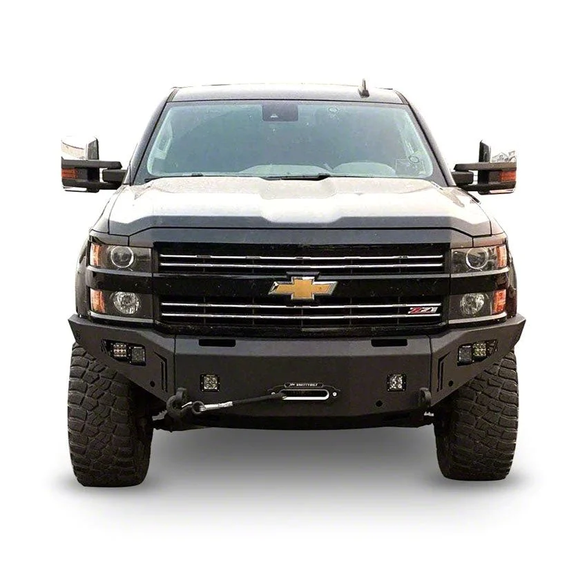 Octane Series Winch Front Bumper; Not Pre-Drilled for Front Parking Sensors; Black Textured (15-19 Silverado 2500 HD)