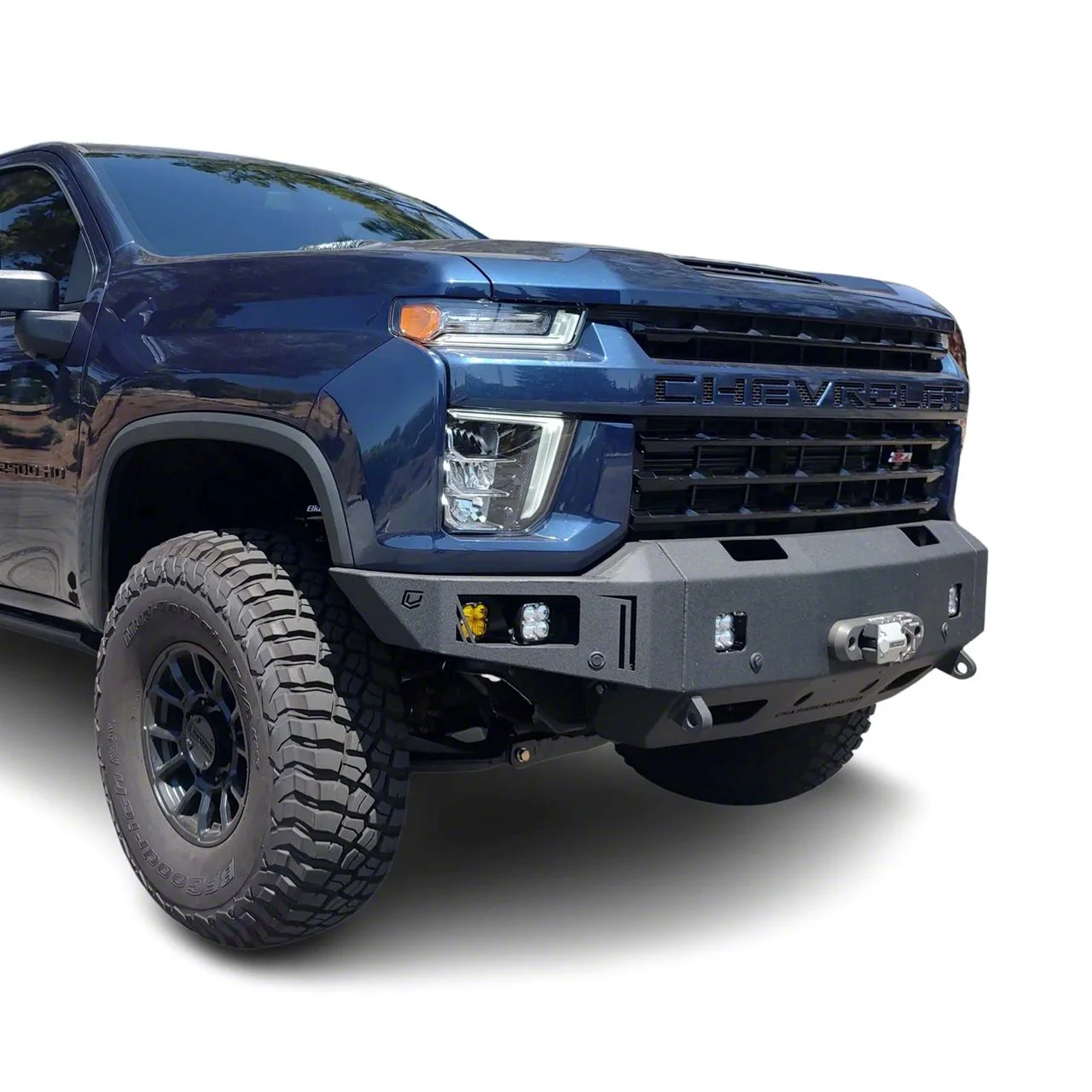 Octane Series Winch Front Bumper; Not Pre-Drilled for Front Parking Sensors; Black Textured (20-23 Silverado 2500 HD)