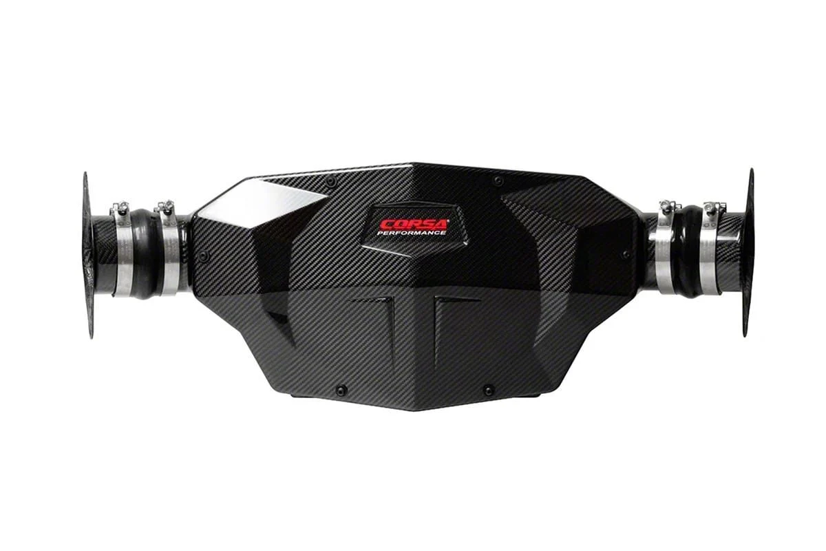 Corsa Performance Closed Box Cold Air Intake with Black DryTech 3D Dry Filter; Carbon Fiber (20-26 6.2L Corvette C8)