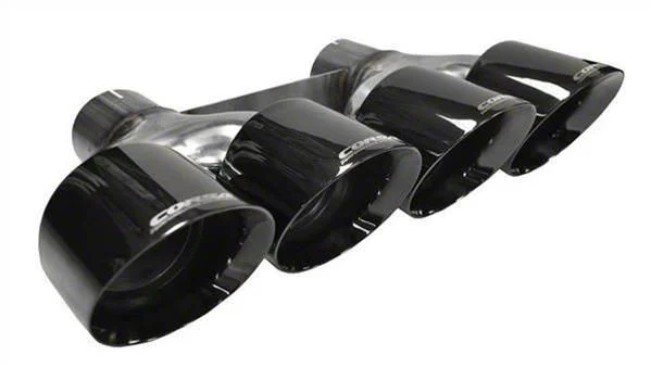Corsa Performance Quad Twin Pro Series Exhaust Tips; 4.50-Inch; Black (14-19 Corvette C7 w/ NPP Dual Exhaust Mode & Corsa Exhaust System)