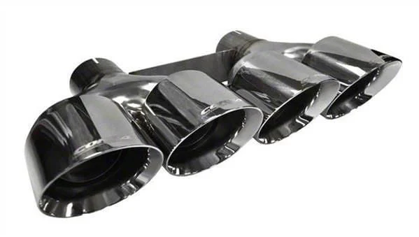 Corsa Performance Quad Twin Pro Series Exhaust Tips; 4.50-Inch; Polished (14-19 Corvette C7 w/ NPP Dual Exhaust Mode & Corsa Exhaust System)