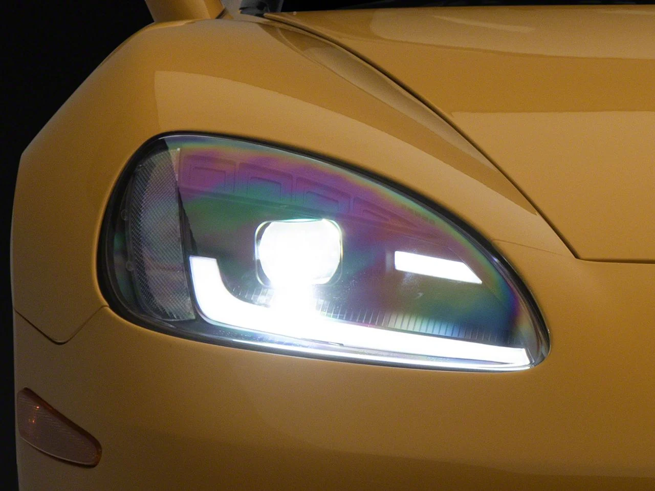 APEX Series High-Power LED Module Headlights; Black Housing; Clear Lens (05-13 Corvette C6)