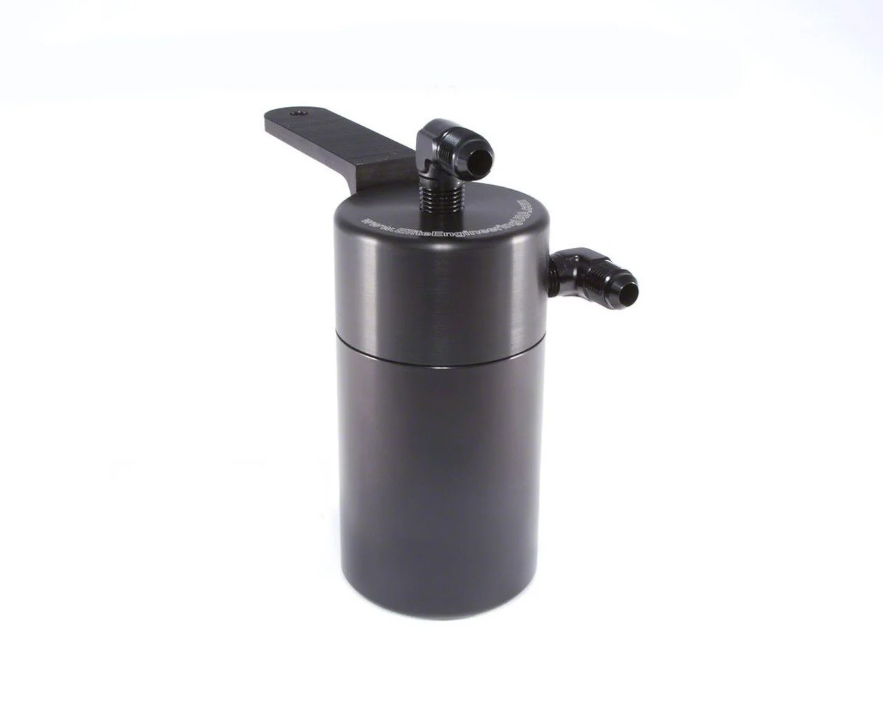 Black Standard Oil Catch Can; Black AN Fittings/Stainless Steel Braided Hoses (09-13 Corvette C6 ZR1)