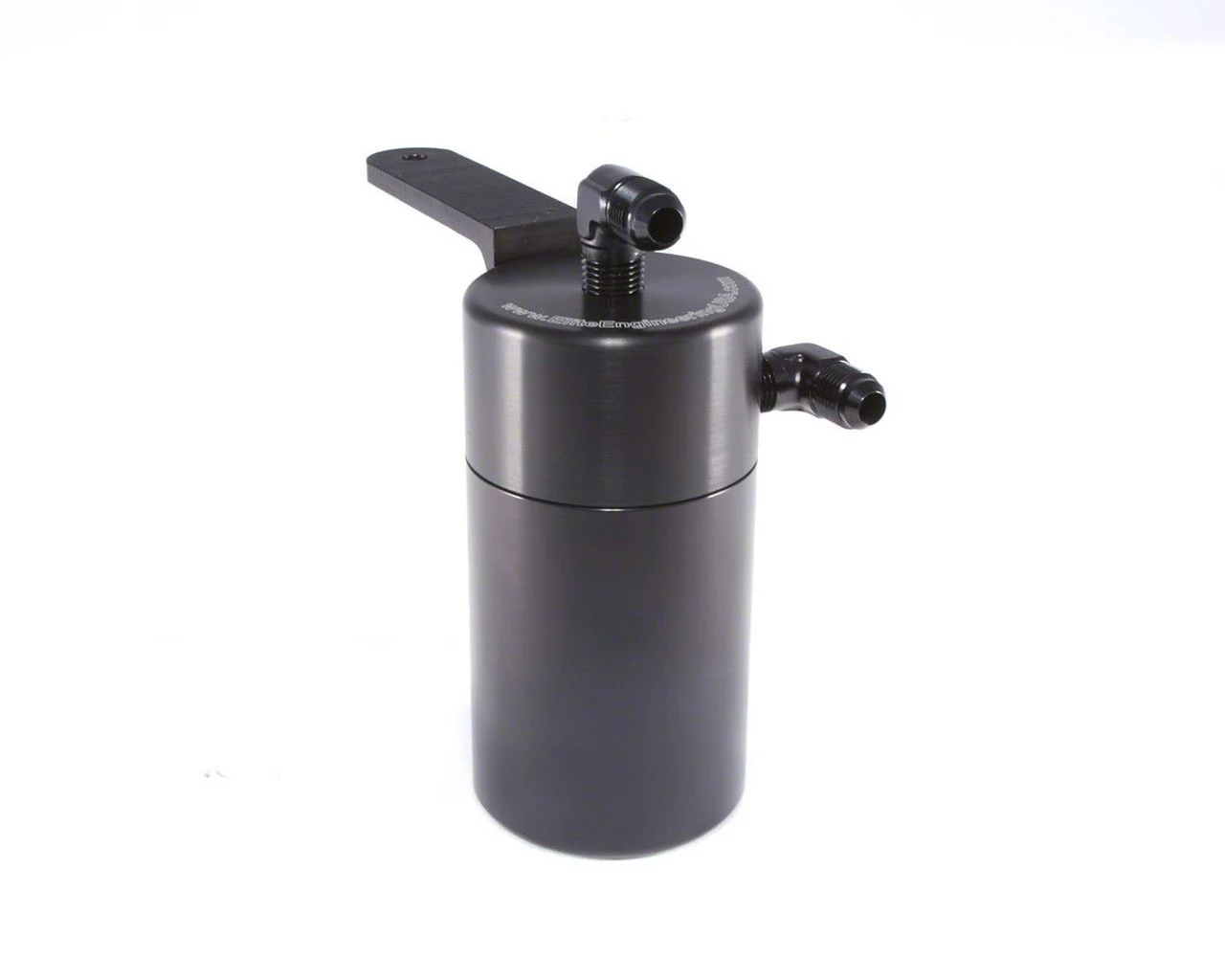 Black Standard Oil Catch Can; Black AN Fittings/Stainless Steel Braided Hoses (01-04 Corvette C5 Z06)