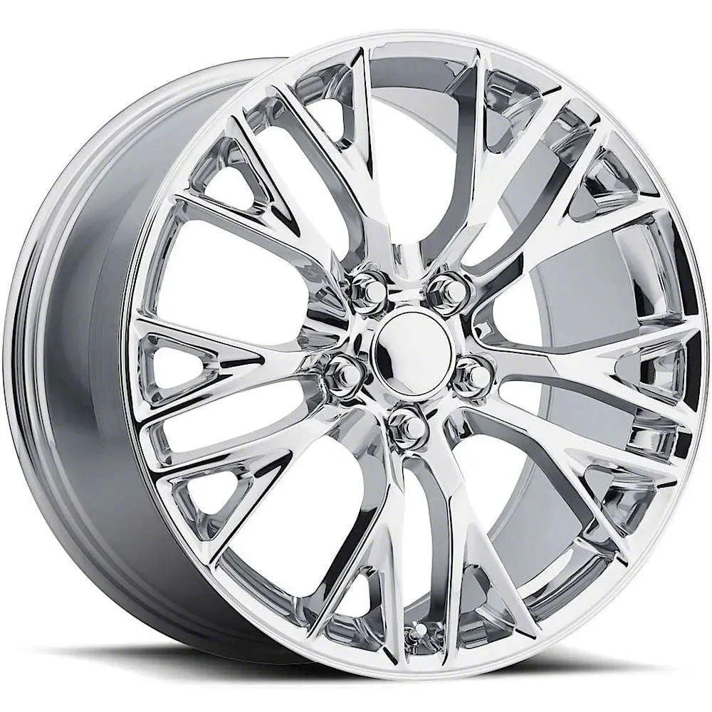 C7 Z06 Replica Chrome Wheel; Rear Only; 19x10; 79mm Offset (14-19 Corvette C7 Stingray)