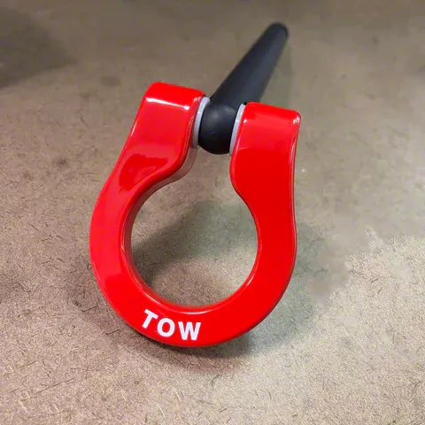 Feather Lite Stealth Tow Hook with Red D-Ring; Front (14-26 Corvette C7 & C8)